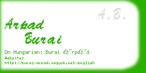 arpad burai business card